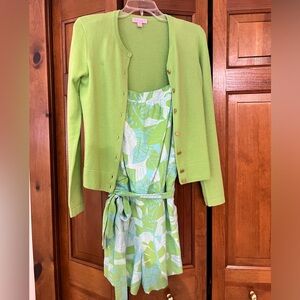 Lilly Pulitzer romper size 4 w/ matching cardigan sweater size XS